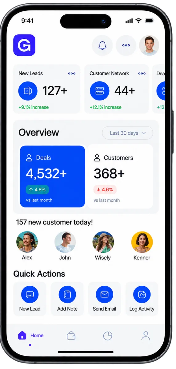 Màn hình CRM của Mobile App Spa thú cưng Nhà Pet