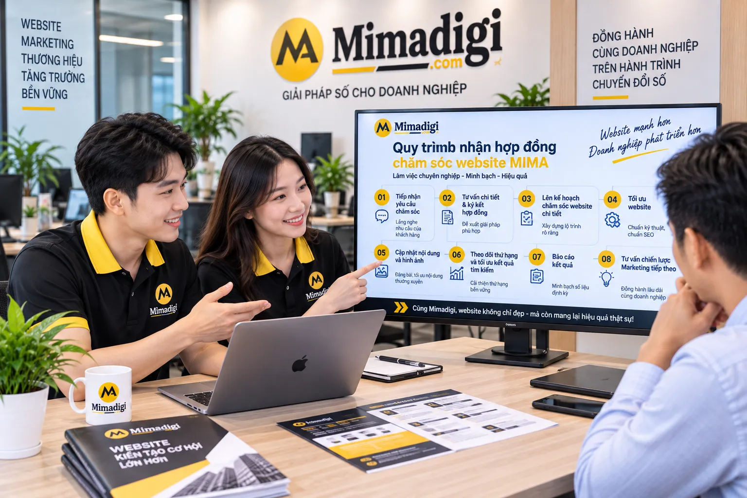 Quy trình thực hiện hợp đồng chăm sóc website MIMA