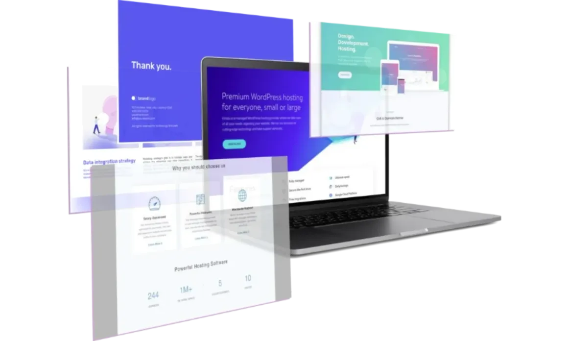 Trang quản trị hosting WordPress hiển thị trên laptop