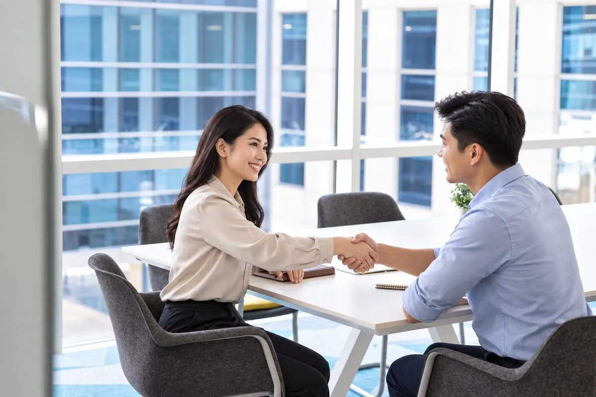 Bắt tay khách hàng khi bàn giao website