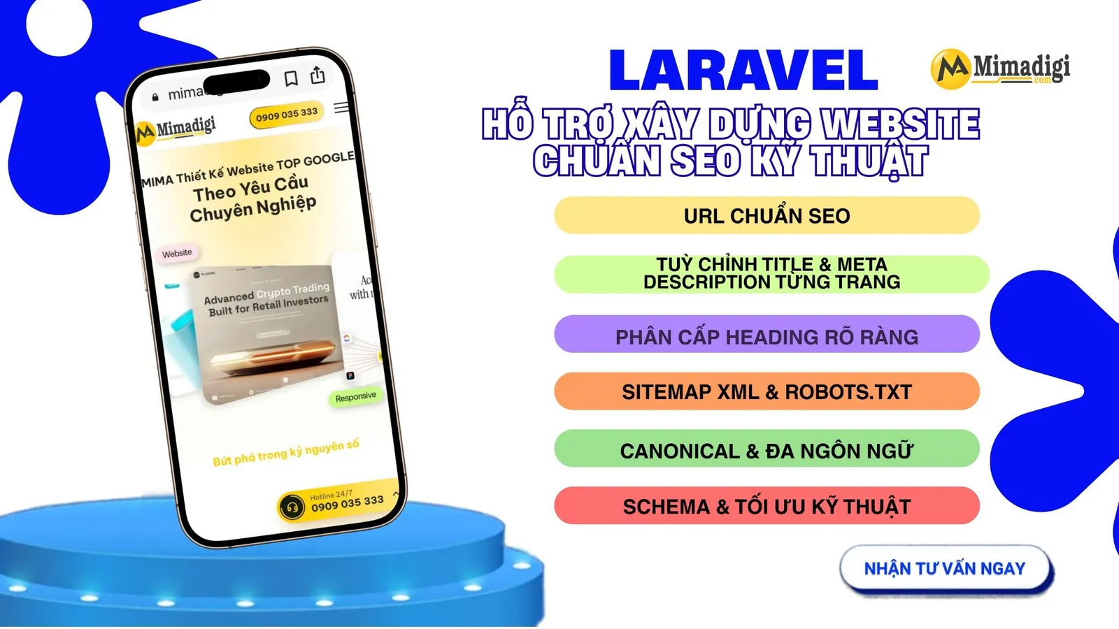 Thiết kế website Laravel chuẩn SEO với URL, Meta, Heading, Sitemap và Schema