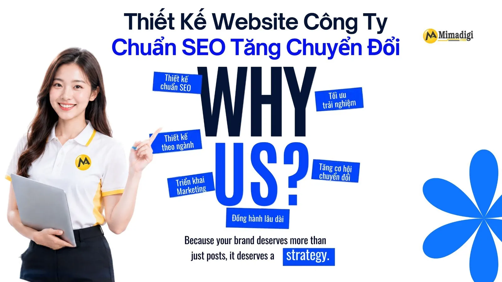 Thiết kế website công ty chuẩn SEO tại MIMA hỗ trợ thu hút khách hàng và tăng chuyển đổi