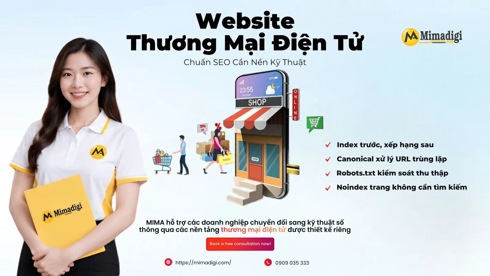 SEO kỹ thuật giúp Google lập chỉ mục sản phẩm và xử lý URL trùng lặp bằng canonical, noindex