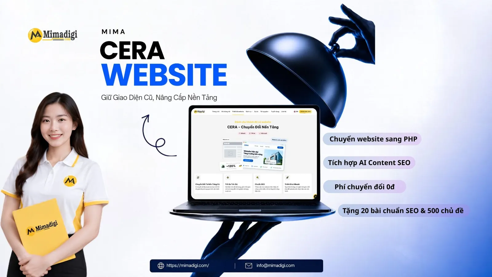 CERA MIMA chuyển đổi nền tảng website sang PHP chuẩn SEO và giữ giao diện cũ