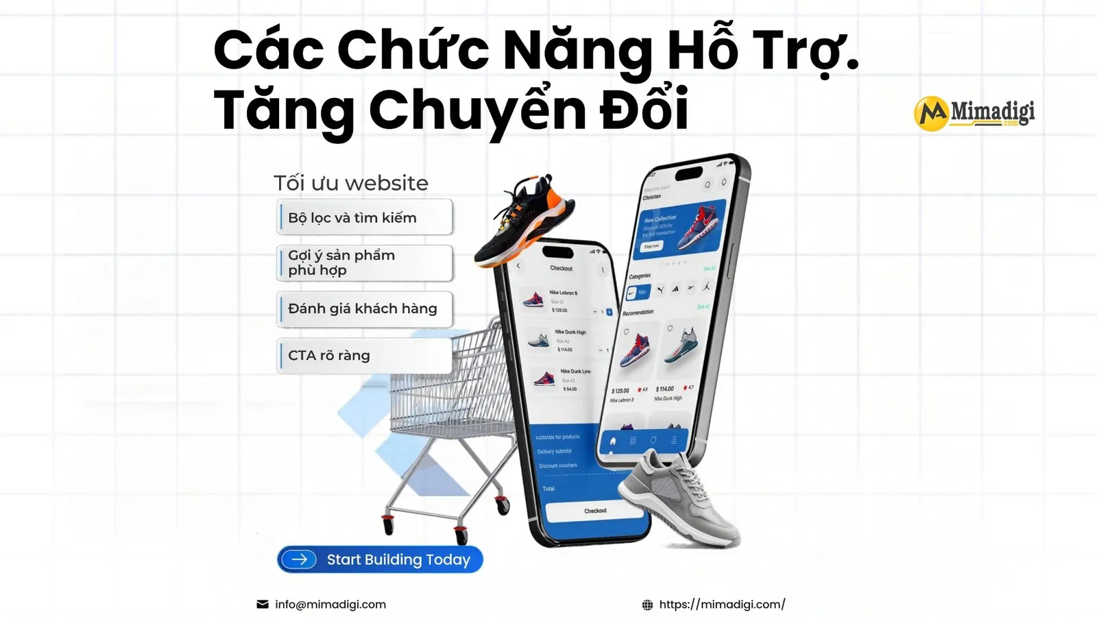 Các chức năng website thương mại điện tử hỗ trợ khách tìm kiếm và mua sản phẩm