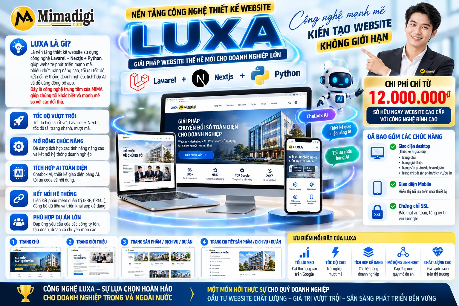 Thiết kế website LUXA MIMA