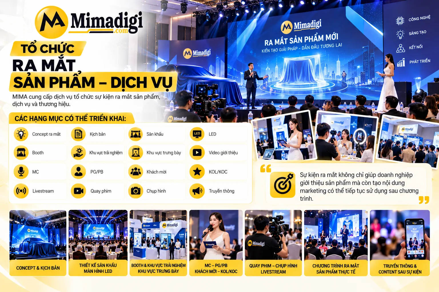 Tổ chức ra mắt sự kiện sản phẩm dịch vụ