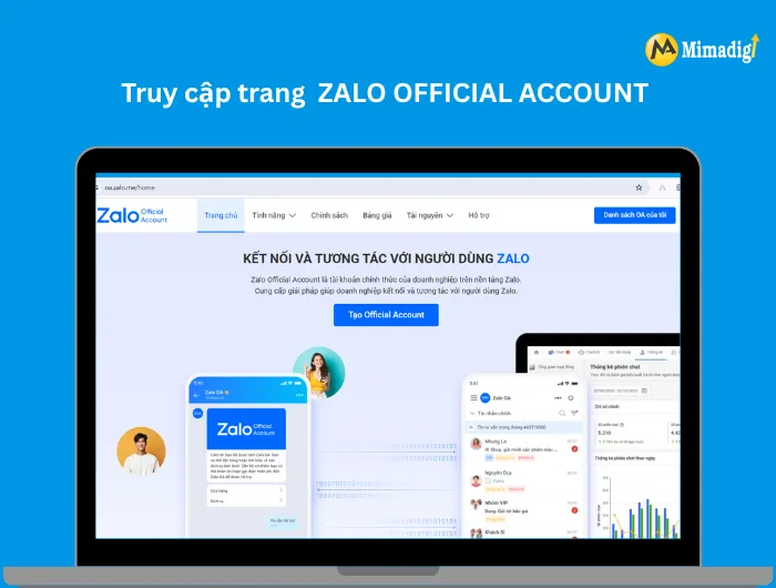 Truy Cập Trang Tạo Zalo OA 