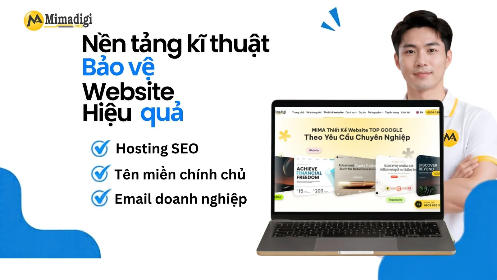 Hạ tầng website gồm hosting, tên miền và email doanh nghiệp