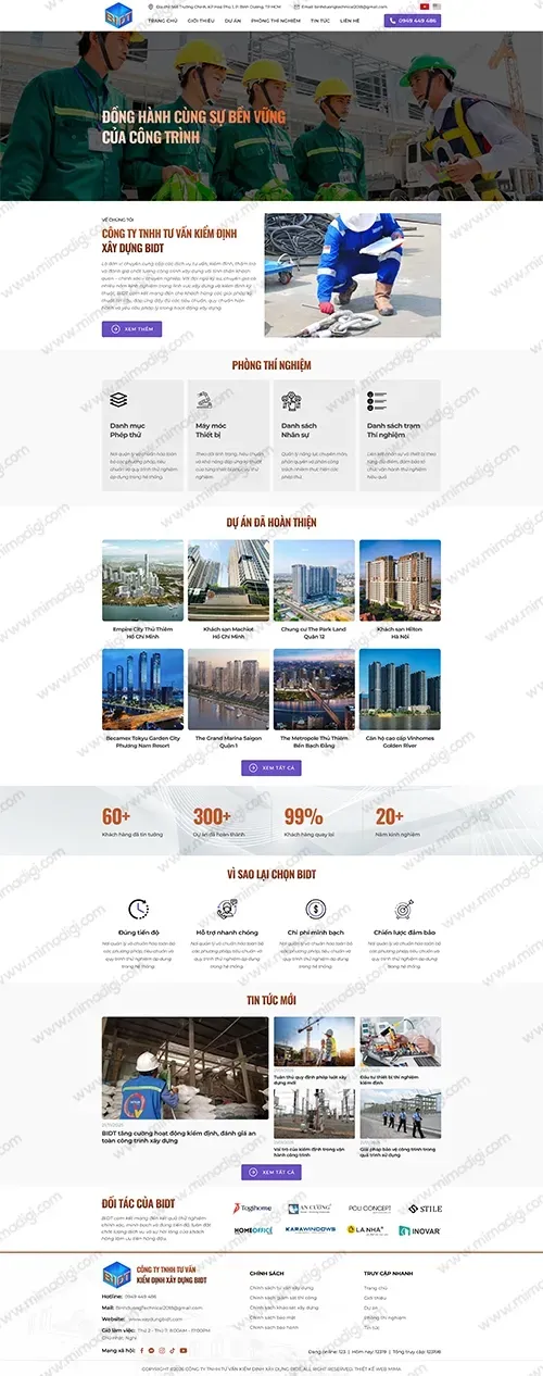 MIMA Thiết Kế Website Cho Xây Dựng BIDT