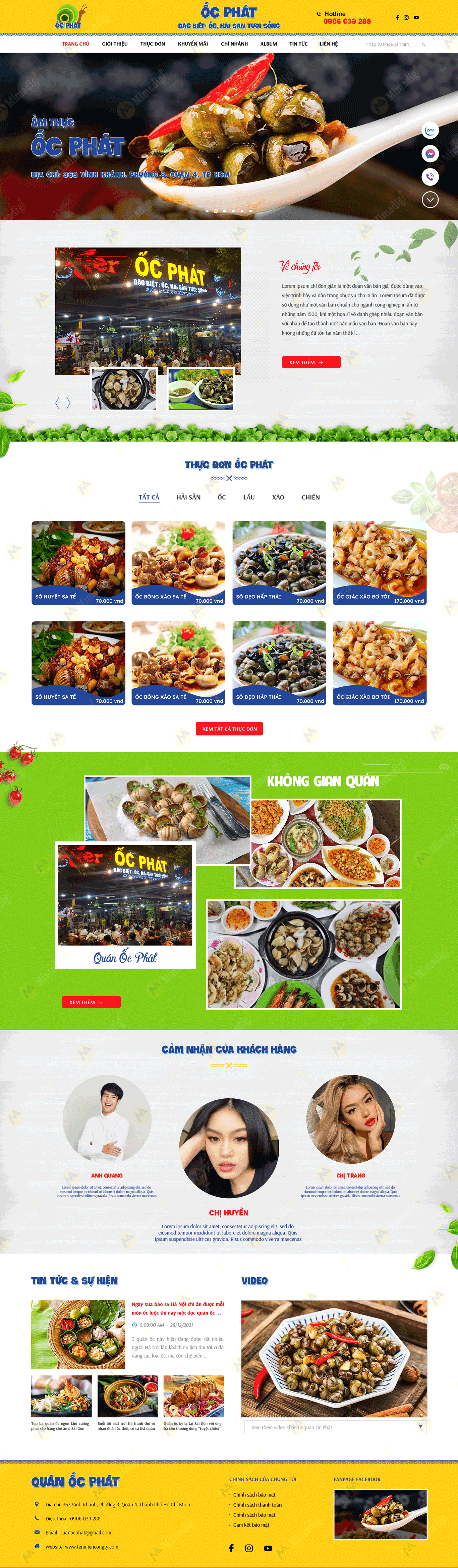 Ốc Phát – Nâng Tầm Ẩm Thực Đường Phố Quận 4 Qua Website Chuẩn SEO Cùng MIMA