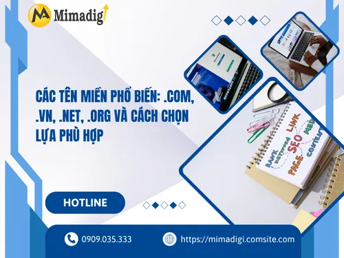 Các tên miền phổ biến: .com, .vn, .net, .org và cách chọn lựa phù hợp