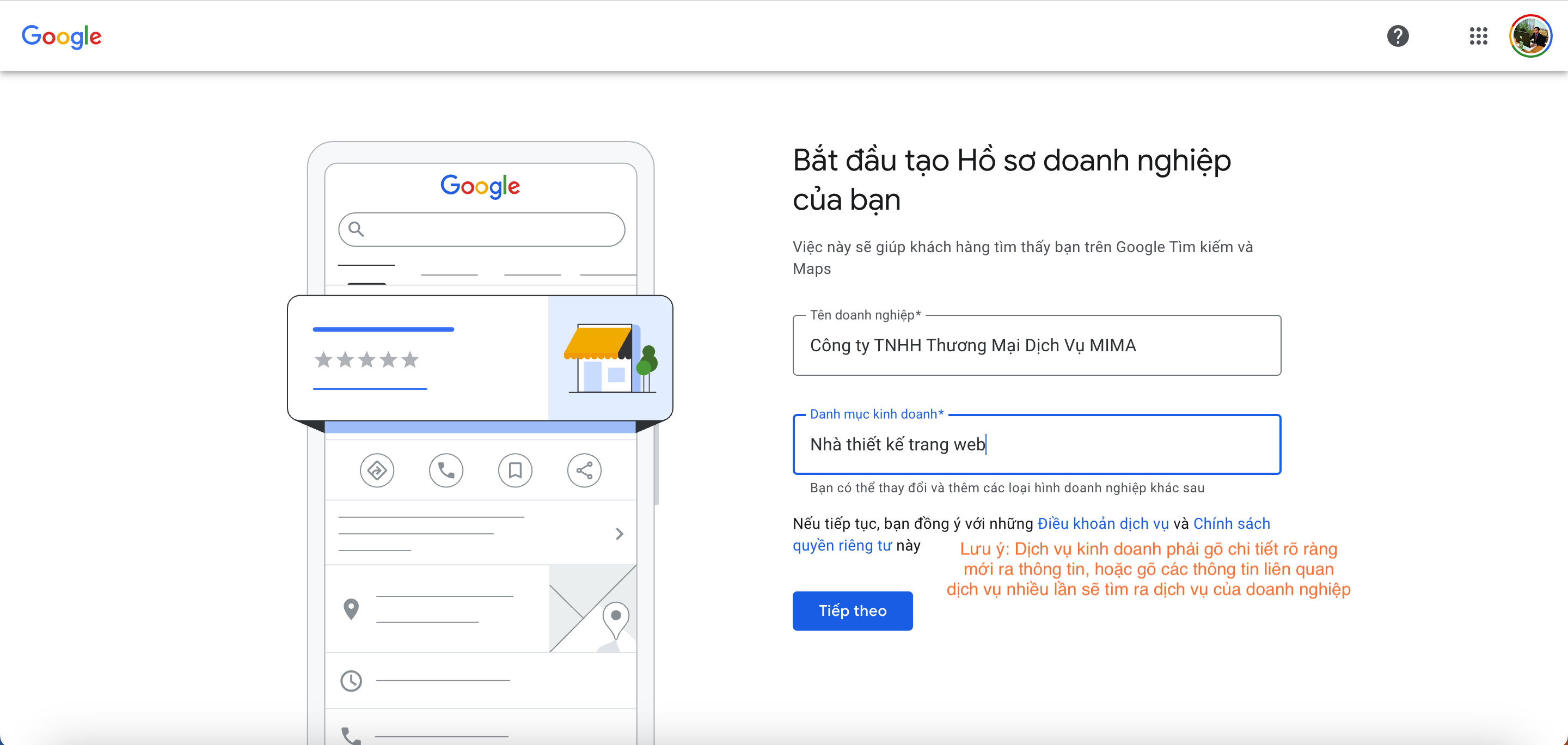 Quy trình tạo google maps doanh nghiệp