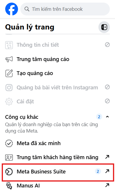 Step 2: Access Meta Business Suite