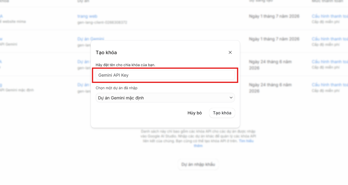 Bước 5: Đặt tên cho API