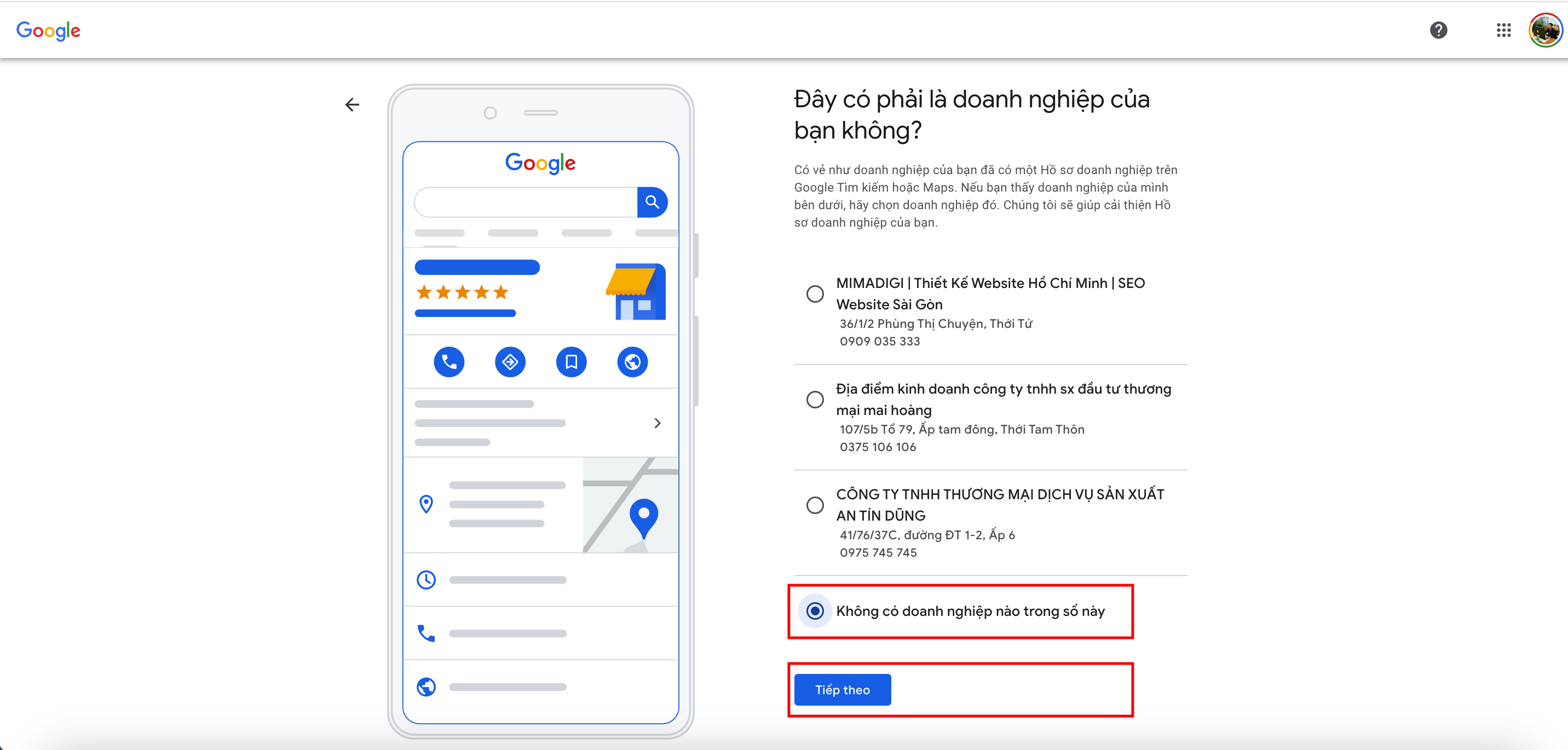Quy trình tạo google maps doanh nghiệp