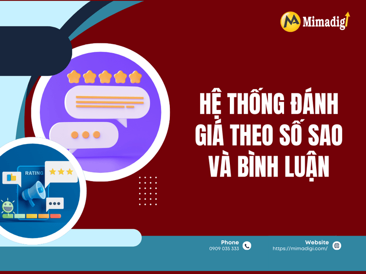 Hệ thống đánh giá theo số sao và bình luận tại MIMA