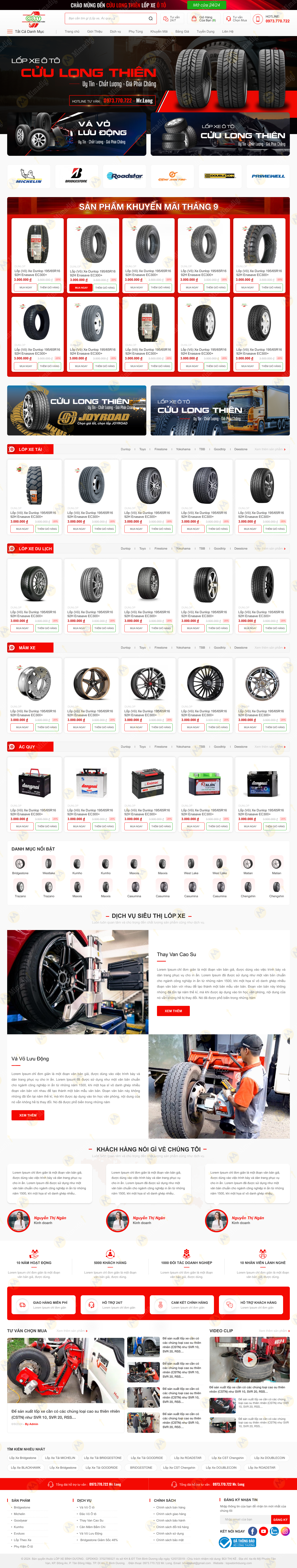 Lốp Xe Bình Dương – Dịch vụ lốp xe uy tín, nhanh chóng và chuyên nghiệp tại Bình Dương với thiết kế web MIMA