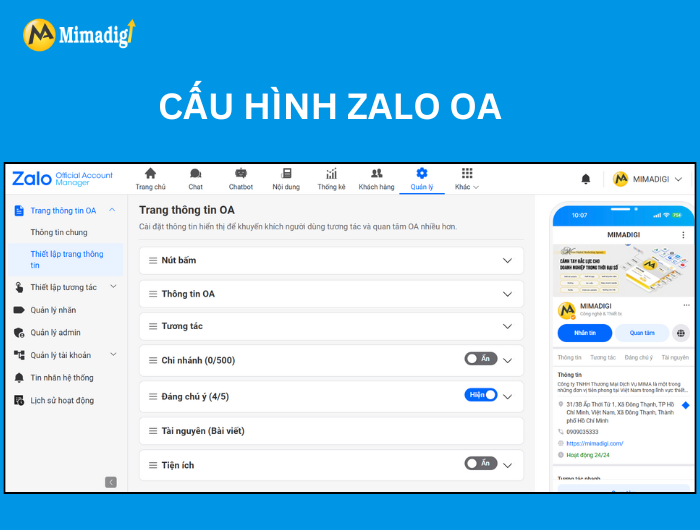 Cấu Hình Zalo OA