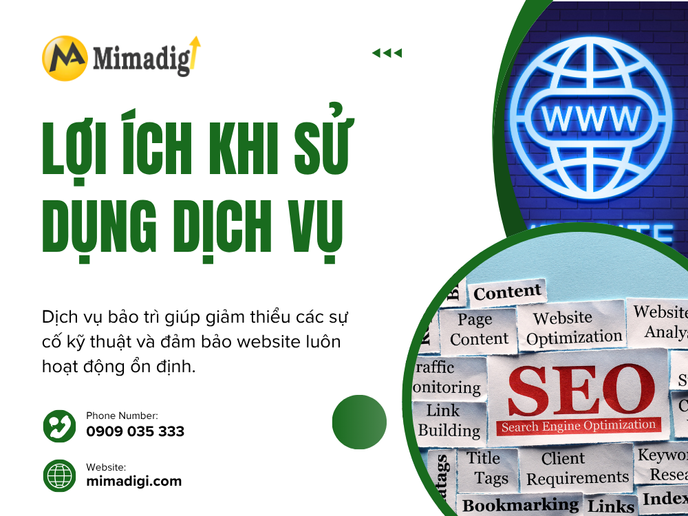 Lợi Ích Khi Sử Dụng Dịch Vụ Chăm Sóc Website Tại MIMADIGI