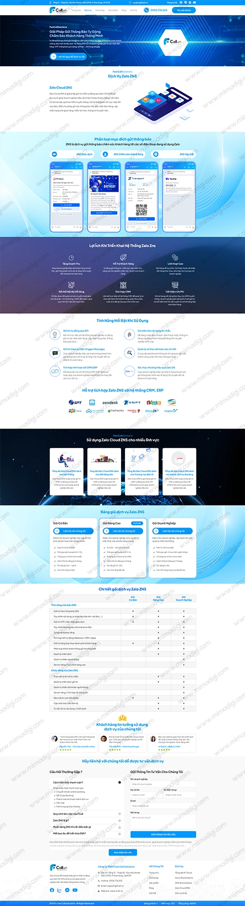 MIMADIGI Triển Khai Nền Tảng Website Cho FAST CALL SOLUTIONS