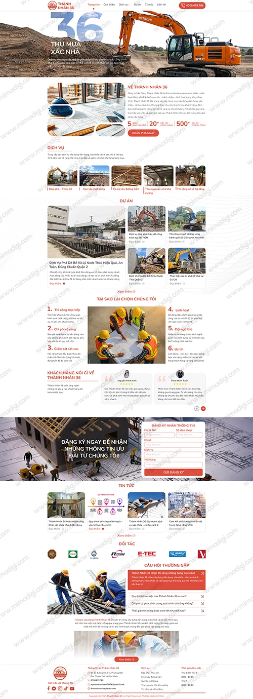 Dự Án Website Thành Nhân 36 Do MIMA Thực Hiện