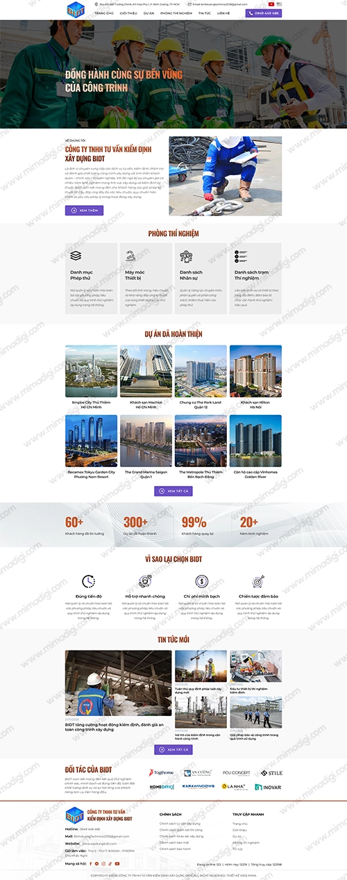 MIMA Thiết Kế Website Cho Xây Dựng BIDT