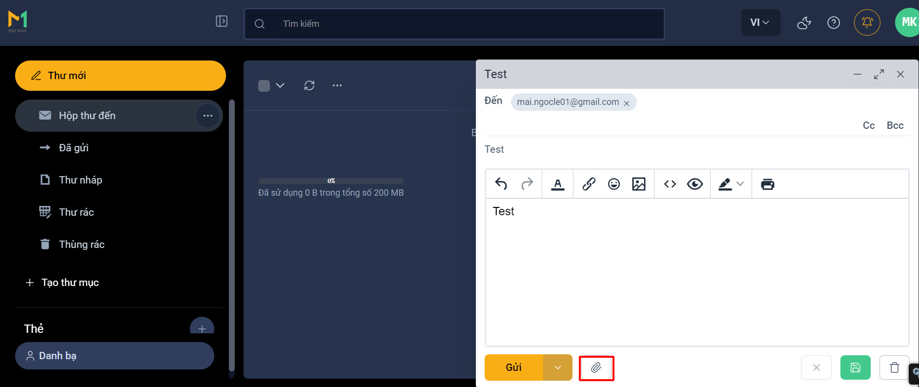 Guide to Linking Cloud Services for Sending Attachments on OneMail User Page
