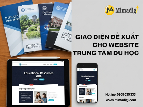 Thiết kế website trung tâm du học – tư vấn tại mimadigi