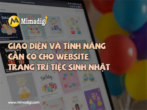 Thiết kế website dịch vụ trang trí tiệc sinh nhật tại mimadigi