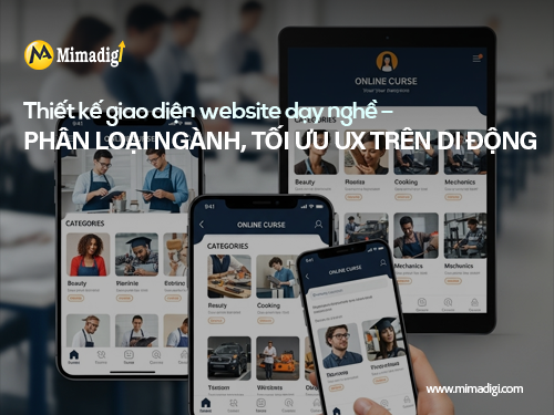 Thiết kế website dạy nghề – kỹ năng tại mimadigi