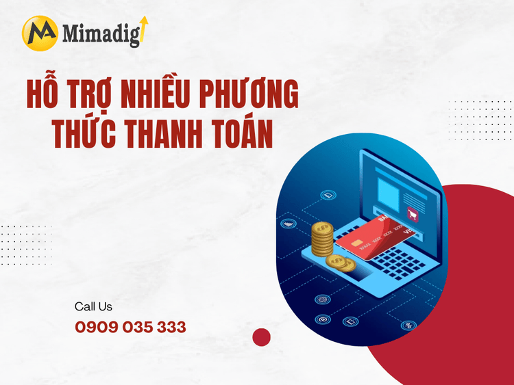 Hỗ trợ nhiều phương thức thanh toán tại MIMA