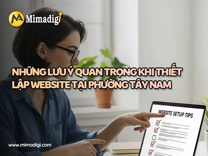 Thiết kế website Phường Tây Nam tại mimadigi