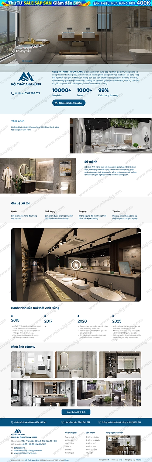 SEO-Optimized Website for Anh Hung Furniture – Executed by MIMADIGI