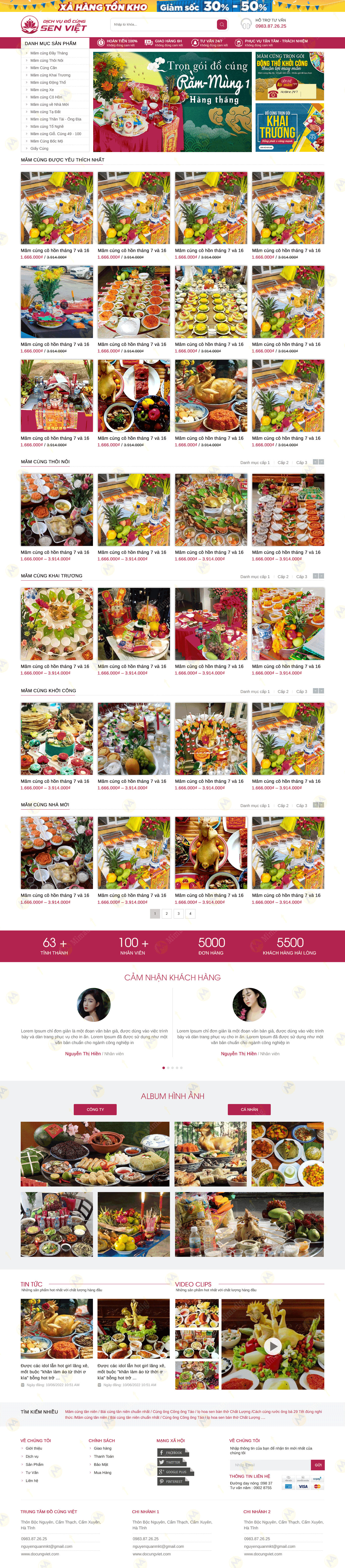 Mâm cúng trọn gói Sen Việt – Tâm linh trọn vẹn, trân trọng từng lễ cúng Cùng Thiết Kế Web MiMa