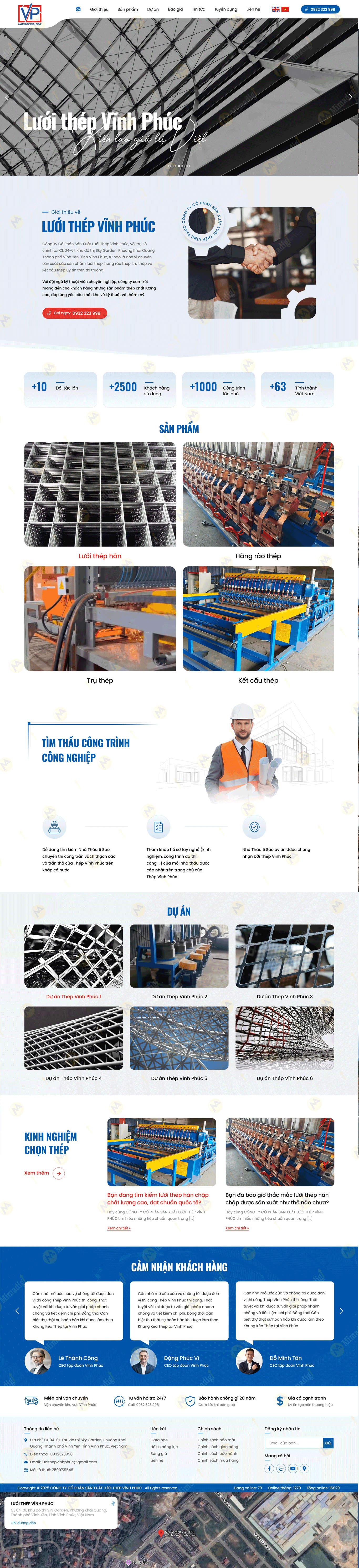 Lưới Thép Vĩnh Phúc – Giải pháp lưới thép chất lượng cao cho công trình bền vững với thiết kế Web MIMA