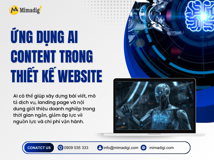 Ứng dụng AI Content trong thiết kế website Sài Gòn hiện đại
