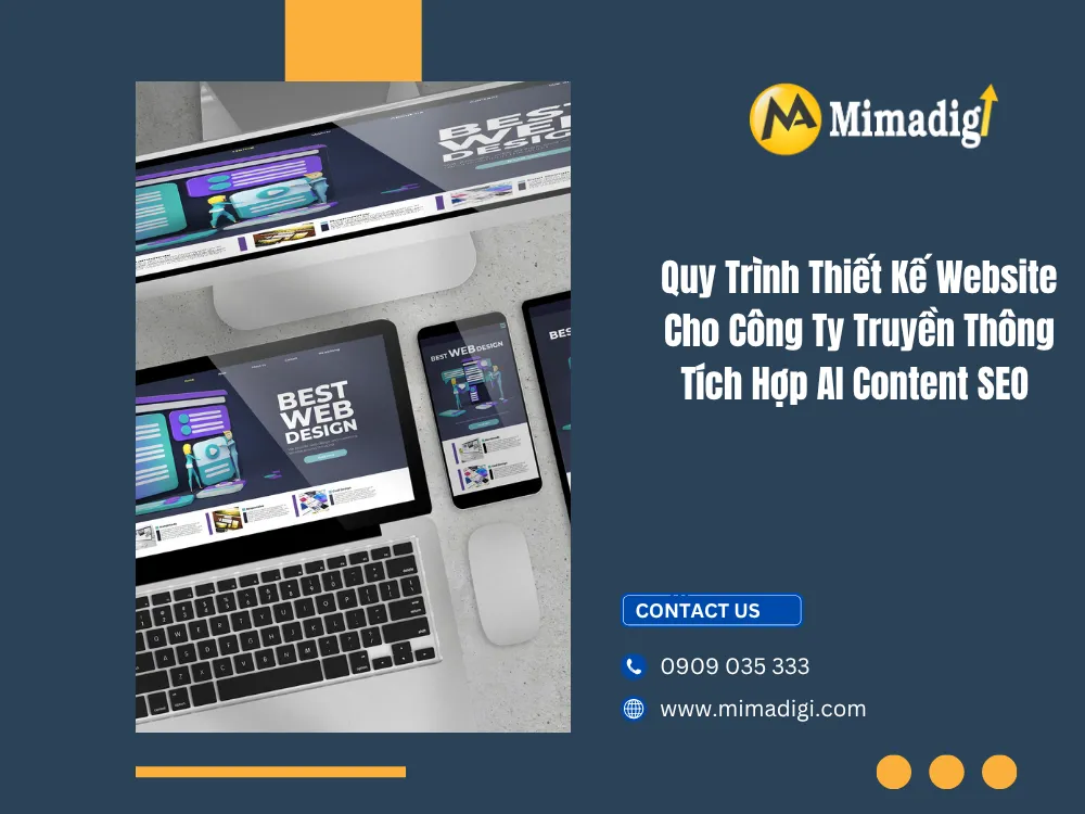 Quy Trình Thiết Kế Website Cho Công Ty Truyền Thông Tích Hợp AI Content SEO tại mima