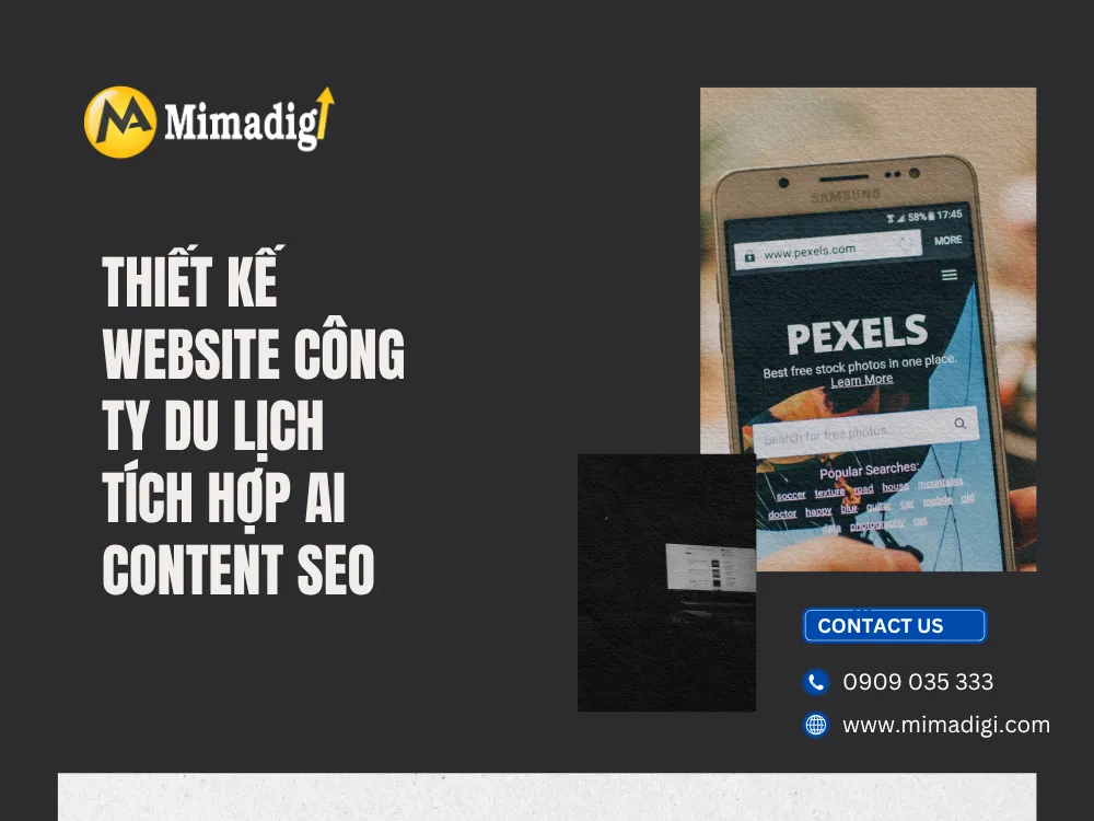Thiết Kế Website Công Ty Du Lịch Tích Hợp AI Content SEO tại mima