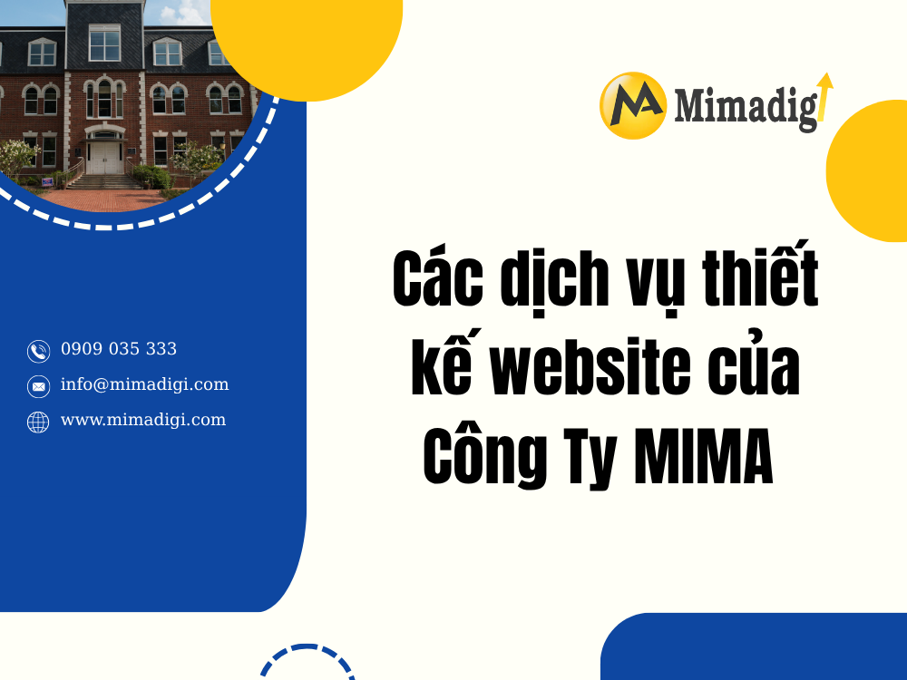 Các dịch vụ thiết kế website của Công Ty MIMA tại mima