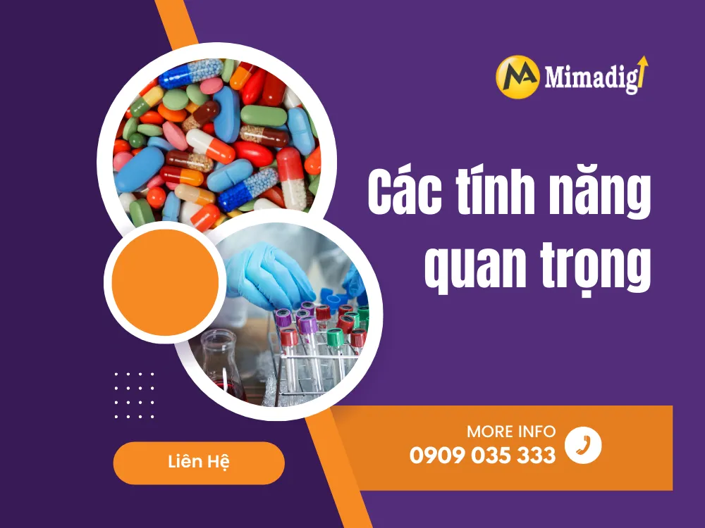 Các tính năng quan trọng của website shop dược phẩm tại mima