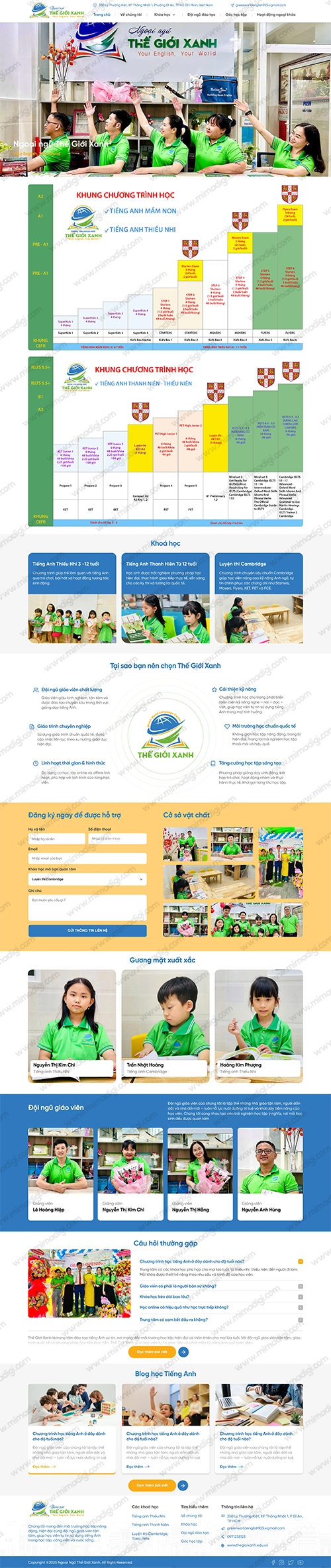 SEO-Standard Website Design for The Gioi Xanh Foreign Language Center