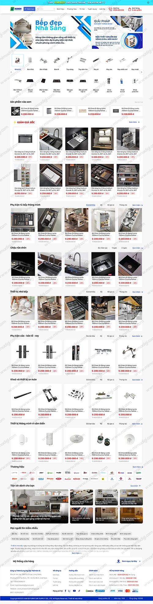 Website Nội Thất Bếp Hân Di – Giải Pháp Chuẩn SEO Từ MIMADIGI