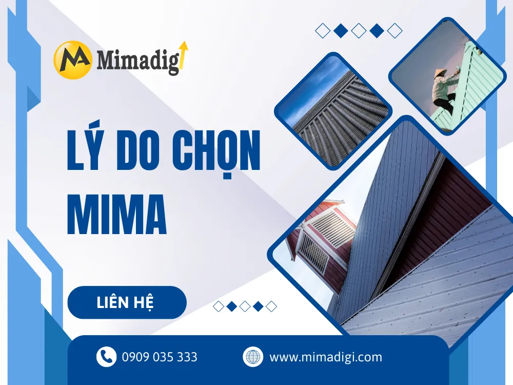 Lý do chọn MIMA để thiết kế website dịch vụ chống dột mái tôn tại mima