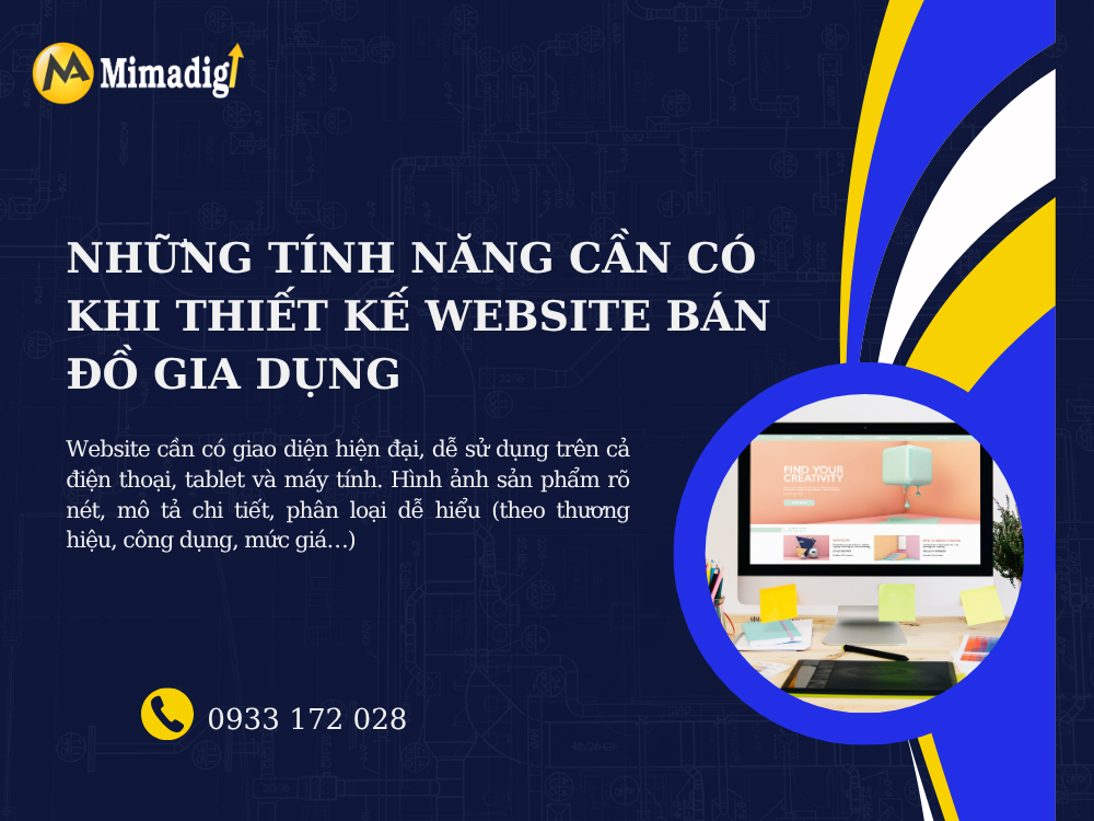 Những tính năng cần có khi thiết kế website bán đồ gia dụng tại mimadigi