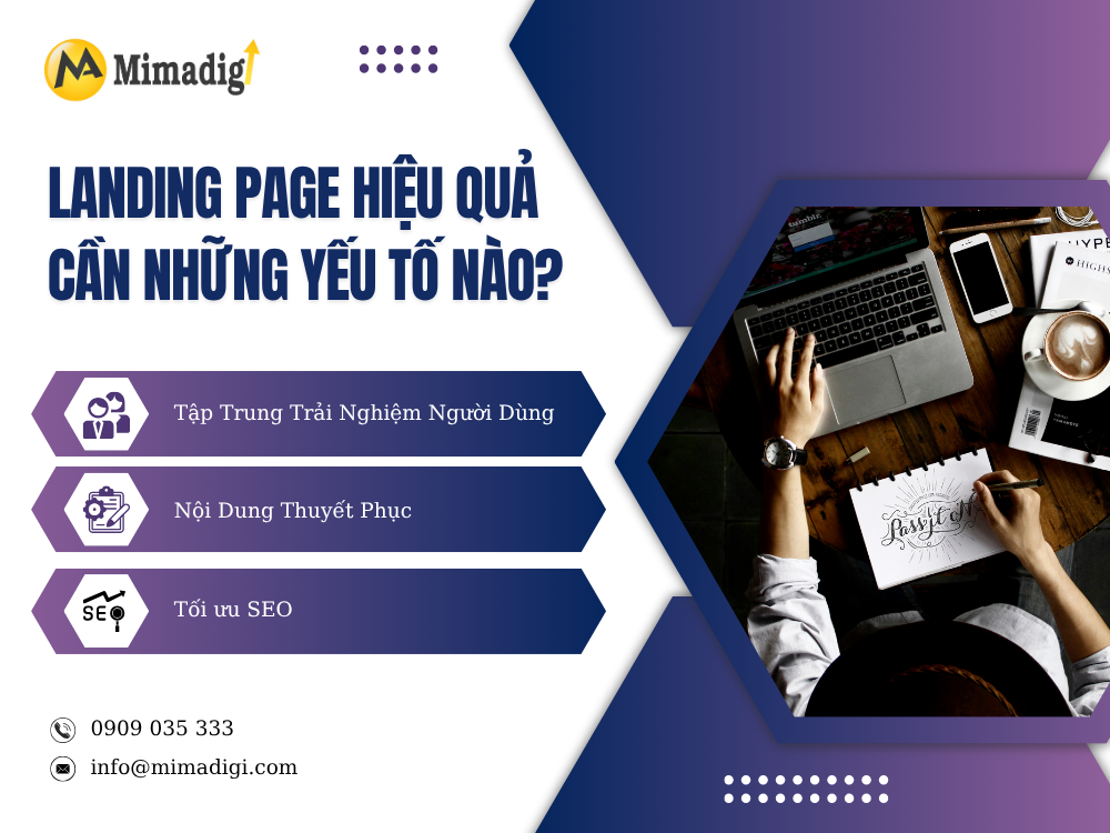 Landing page hiệu quả cần những yếu tố nào tại mimadigi