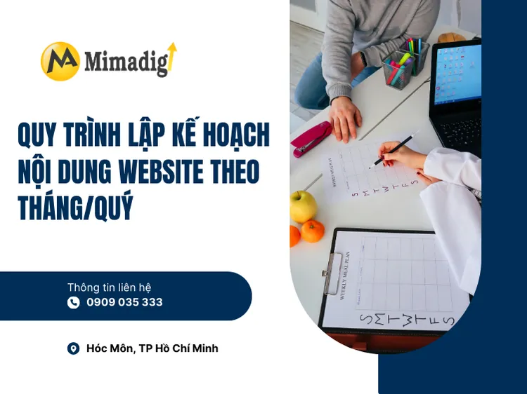 Process of creating a website content plan monthly/quarterly at mima