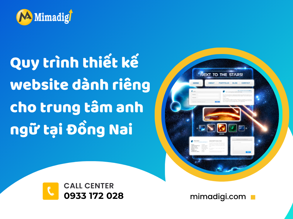 Quy trình thiết kế website dành riêng cho trung tâm anh ngữ tại Đồng Nai tại mimadigi
