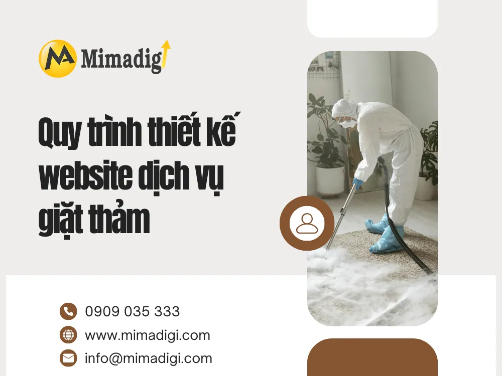 Quy trình thiết kế website dịch vụ giặt thảm tại mima
