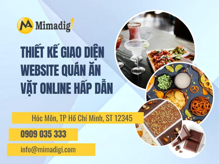 Thiết kế giao diện website quán ăn vặt online hấp dẫn tại mima
